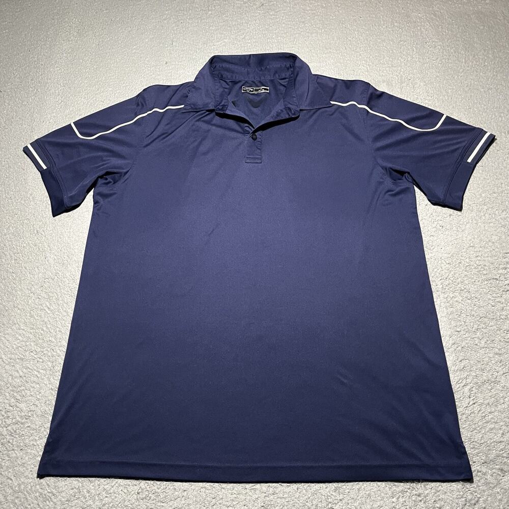 Callaway Golf Polo Shirt Mens XL Blue Short Sleeve Stretch Logo Outdoor